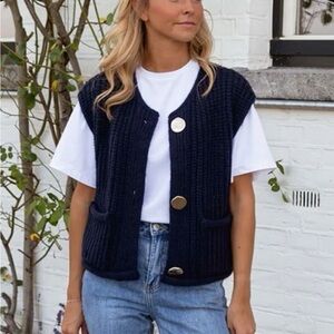 Boutique Knitted Blue Vest ✨🤍